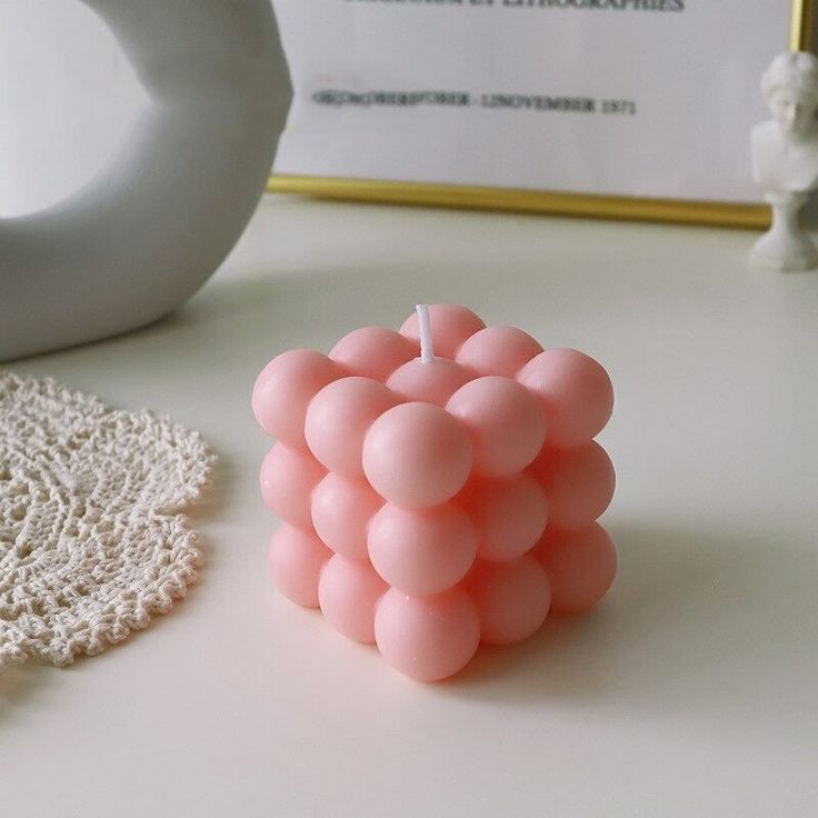 Pink Bubble Candle