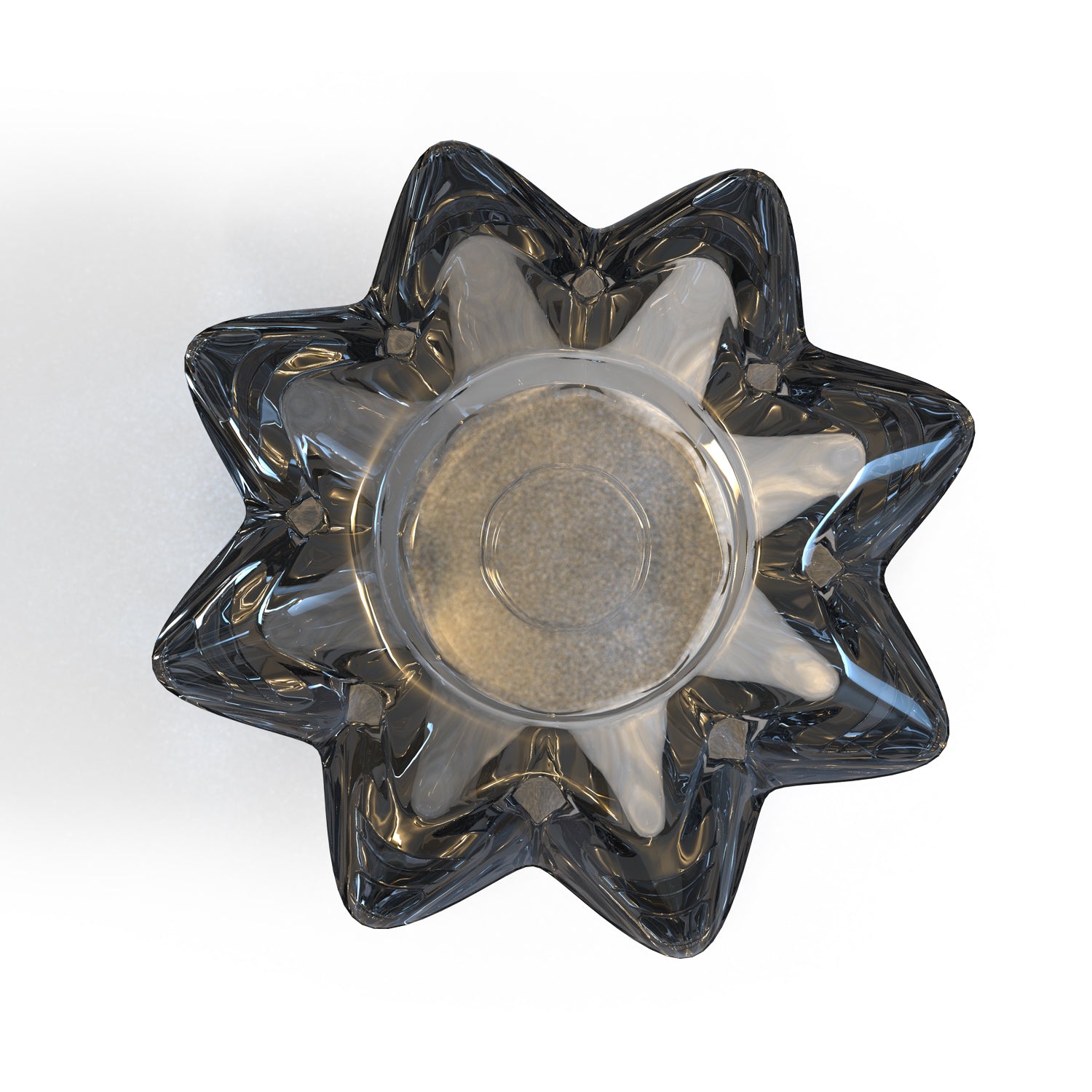 Grey Flower Glass Holder with Candle