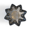 Grey Flower Glass Holder with Candle