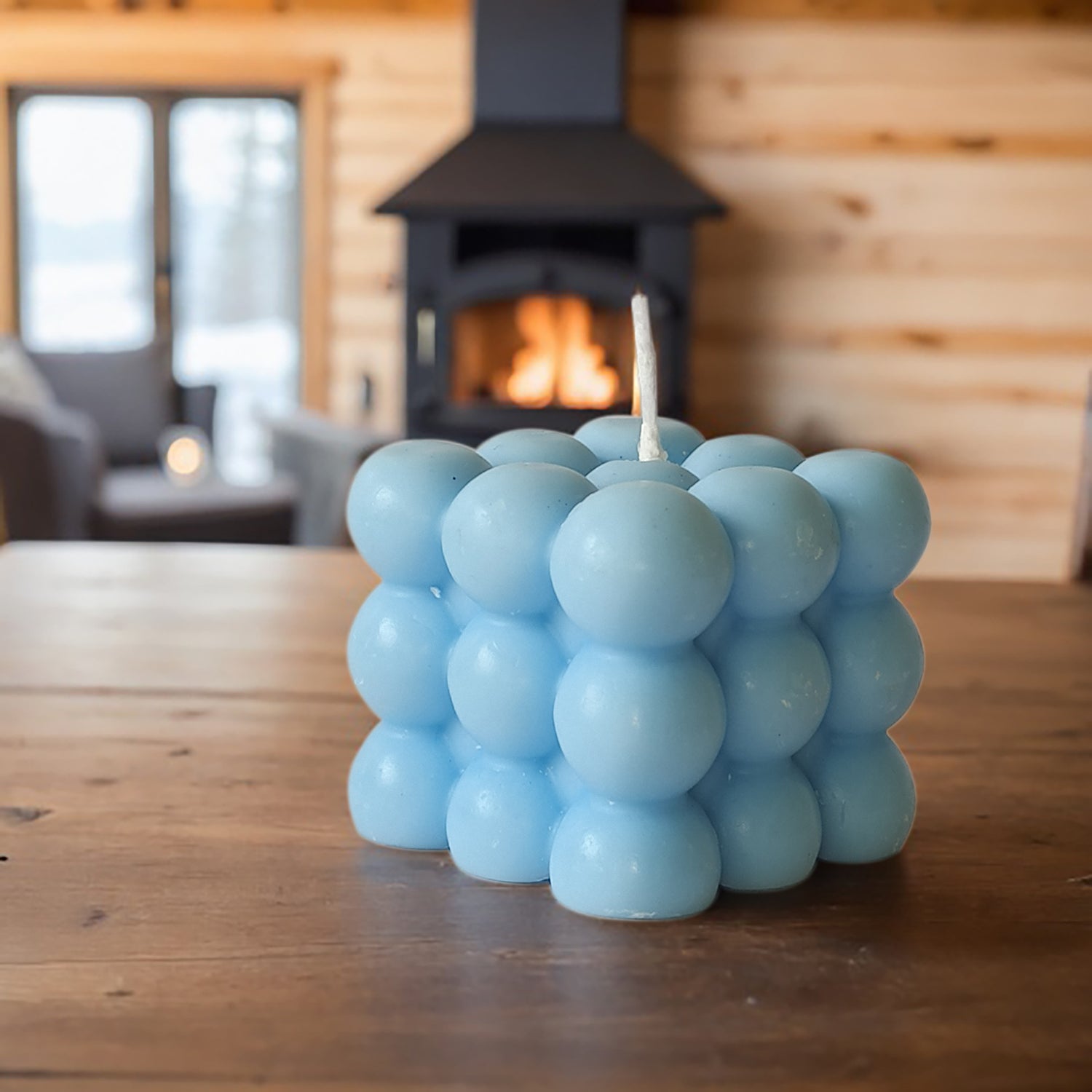 Blue Bubble Candle-4