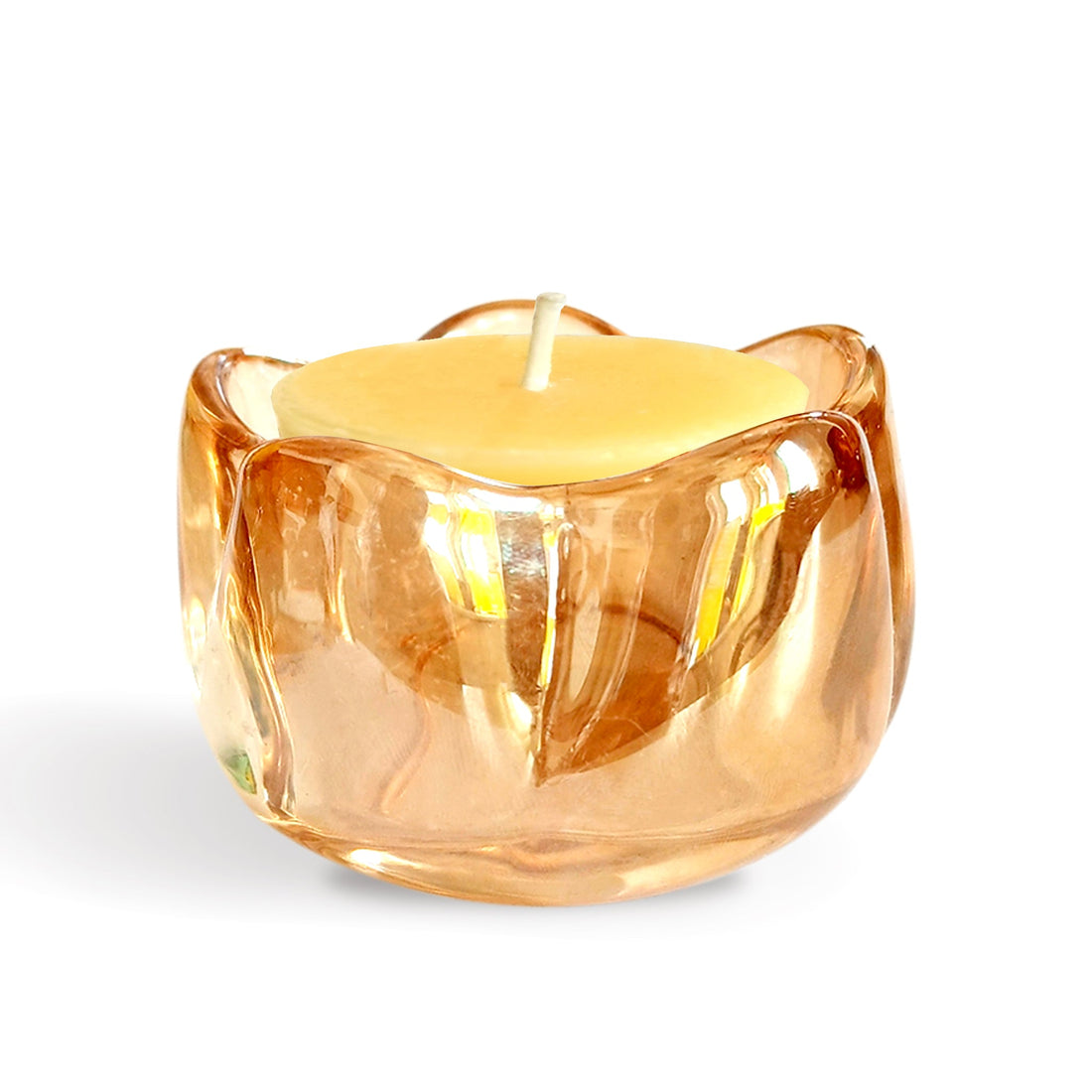 Amber Poppy Candle in Glass Holder