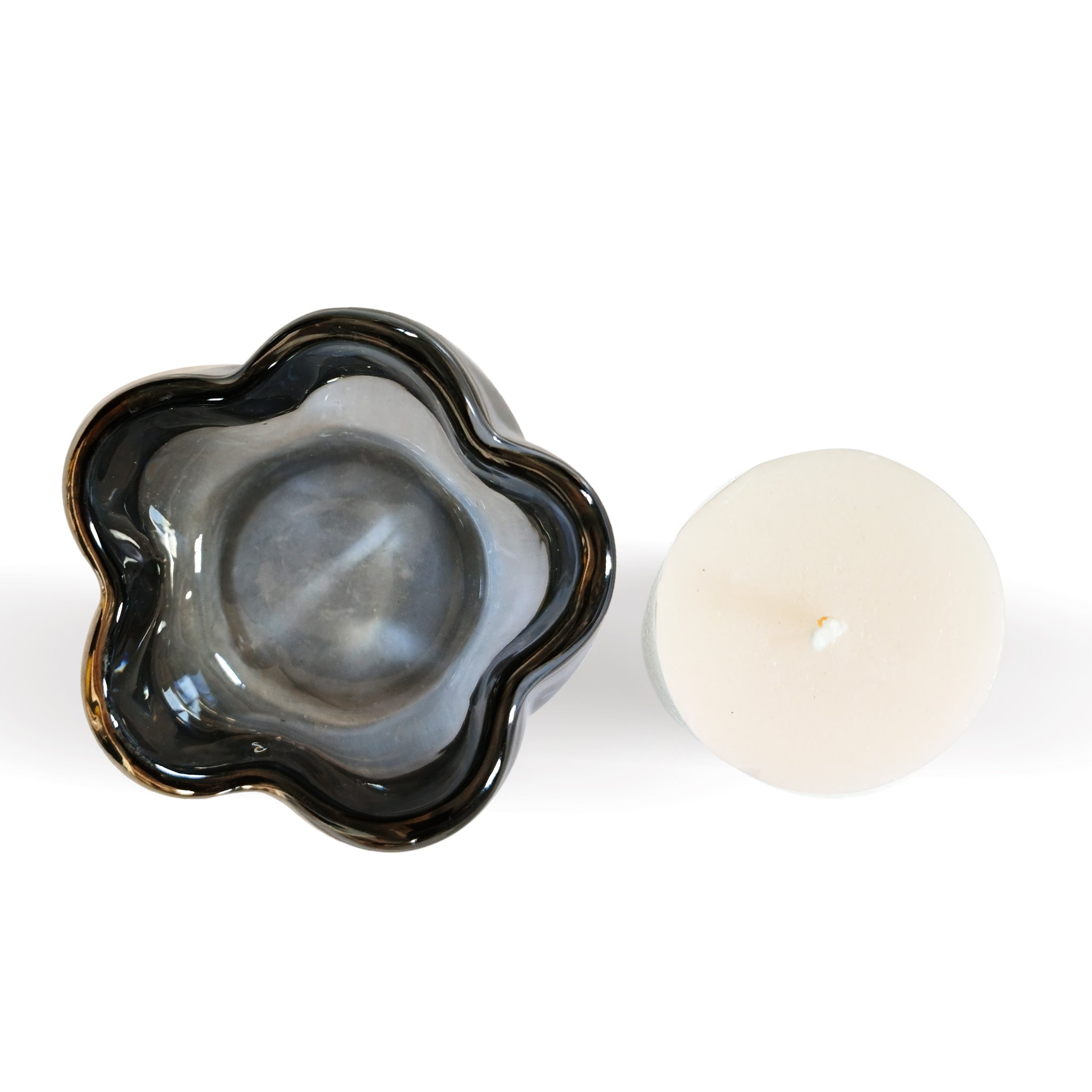 Buy Grey Poppy Candle in Glass Holder-2
