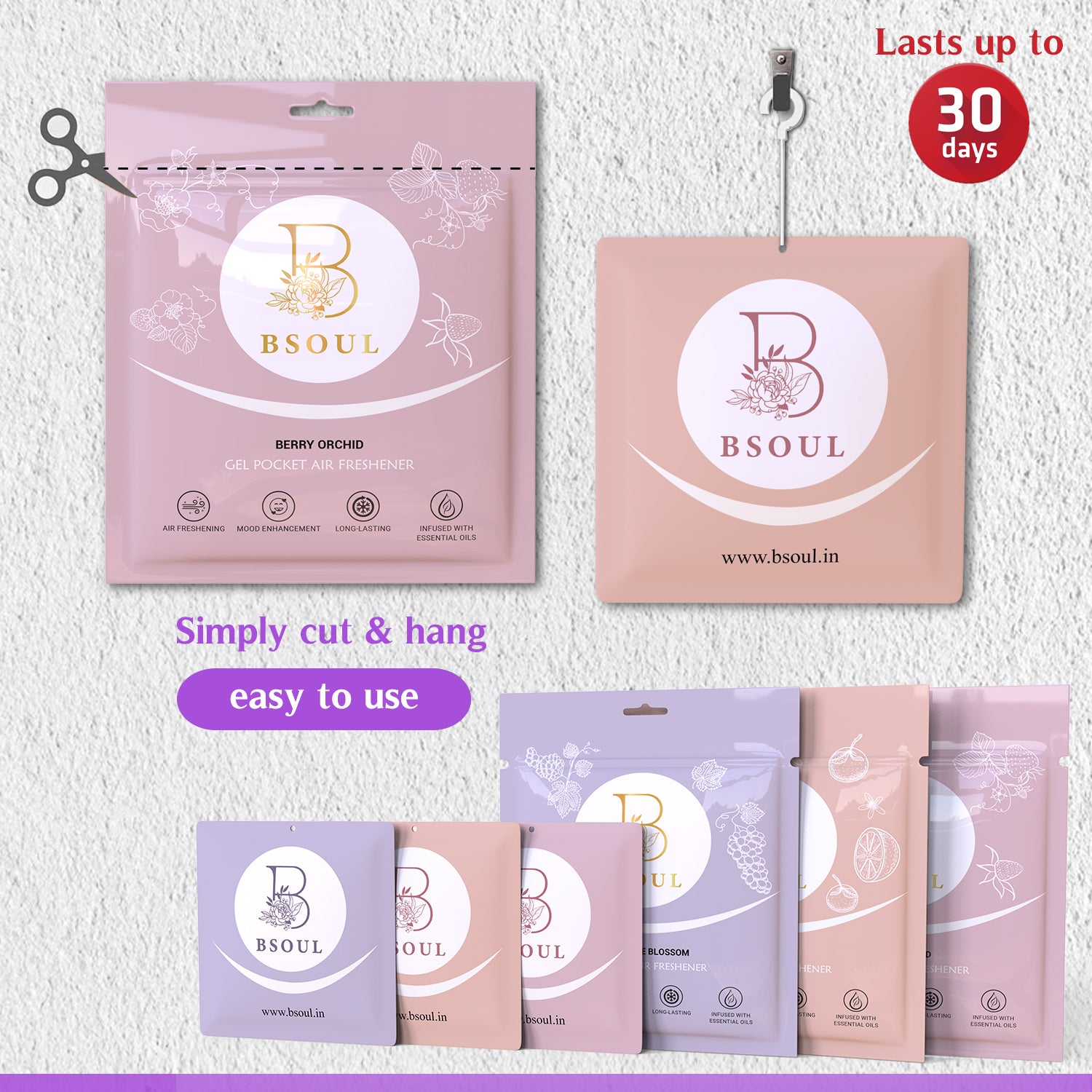 Gel Pocket Air Freshener-Pack Of 3 (BUY 2 GET 2 FREE)