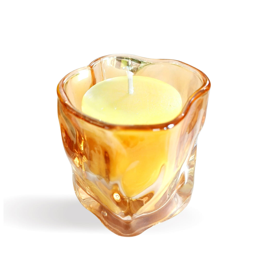 Amber Blown Glass Candle