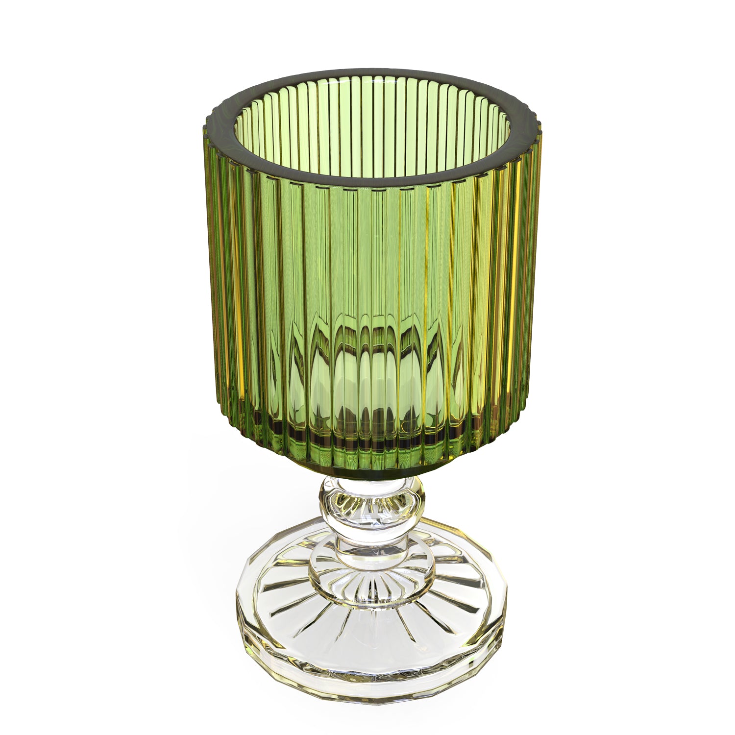 Green Wine Glass Candle