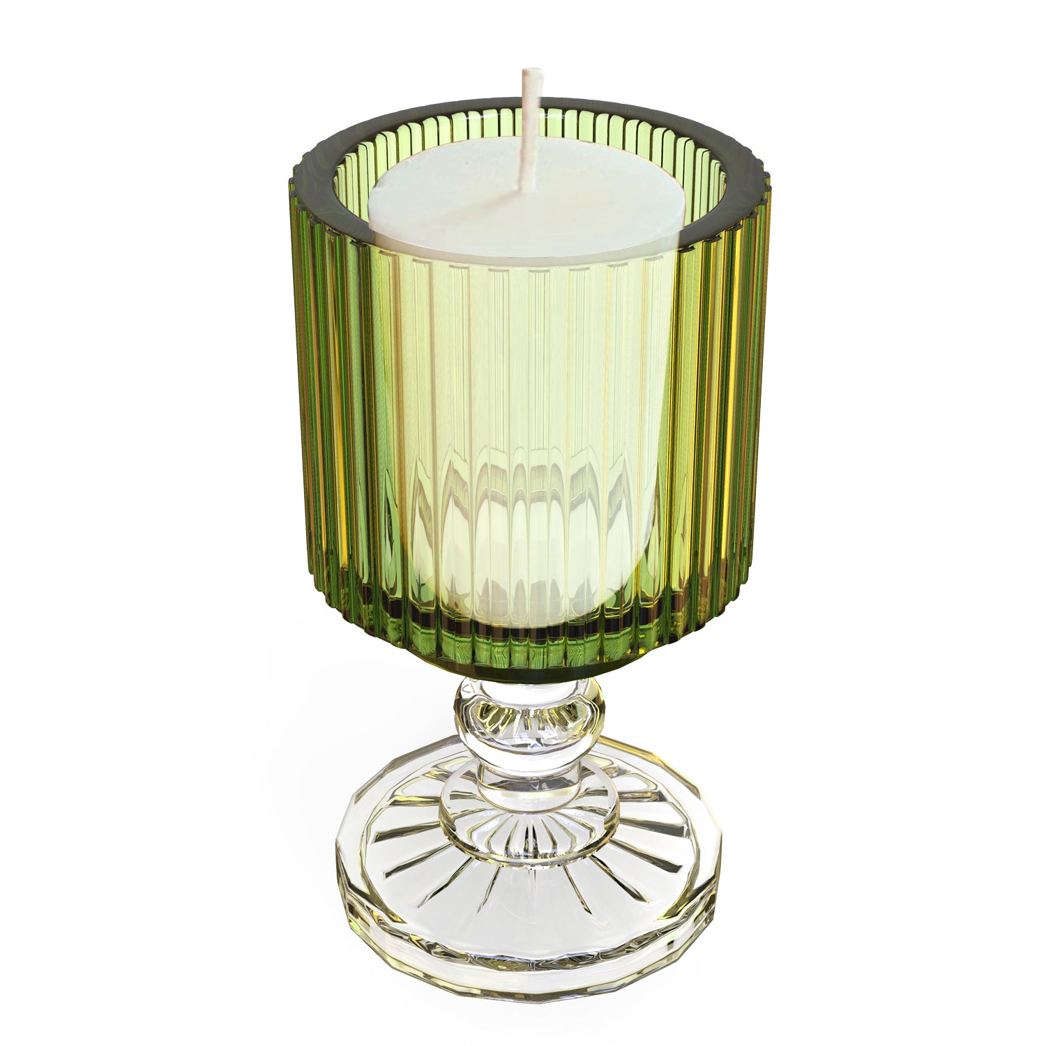 Green Wine Glass Candle